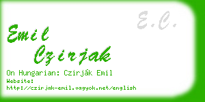 emil czirjak business card